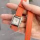 Swiss Replica Hermes Cape Cod 23mm Watches Steel Orange Elongated Leather Strap (3)_th.jpg